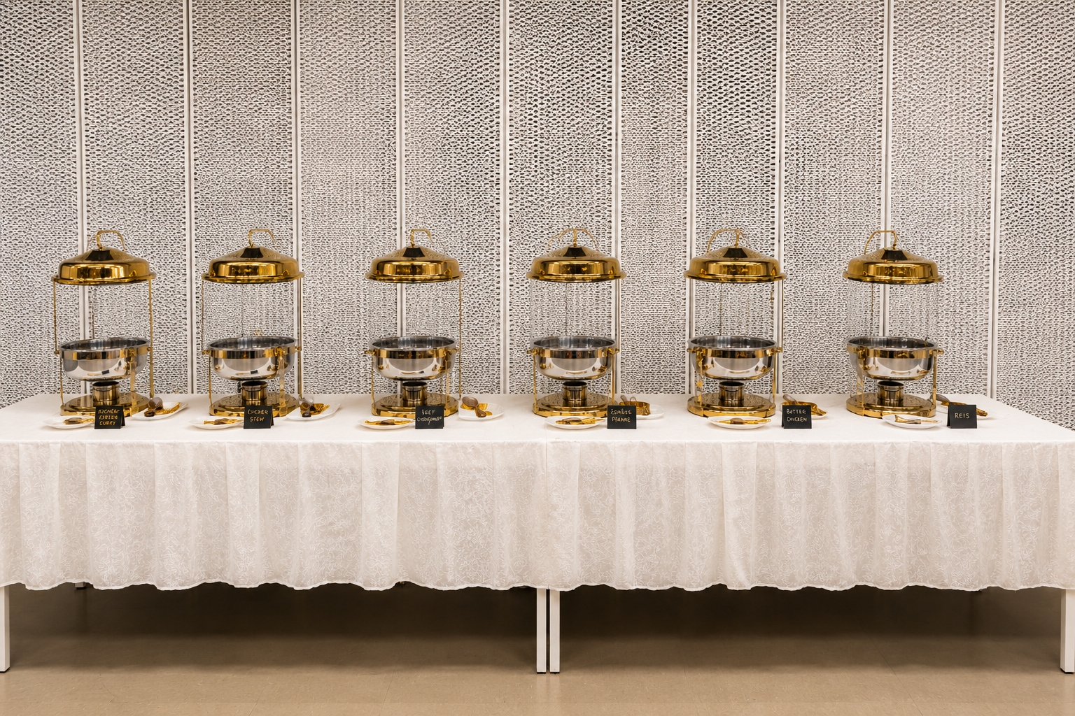 Close-up buffet line